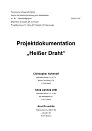 Projektdokumentation „Heißer Draht“ - Arbeitslehre.de