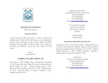 Diocese of Antipolo, 2011 Directory - CatholicWeb