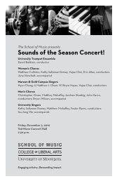 Sounds of the Season Concert! - University of Minnesota