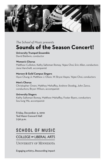 Sounds of the Season Concert! - University of Minnesota