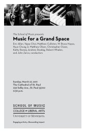 Music for a Grand Space - University of Minnesota