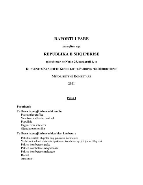 State Report Albania in Albanian