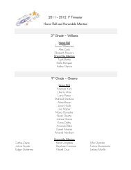2011 – 2012 1st Trimester Honor Roll and Honorable Mention 3rd ...