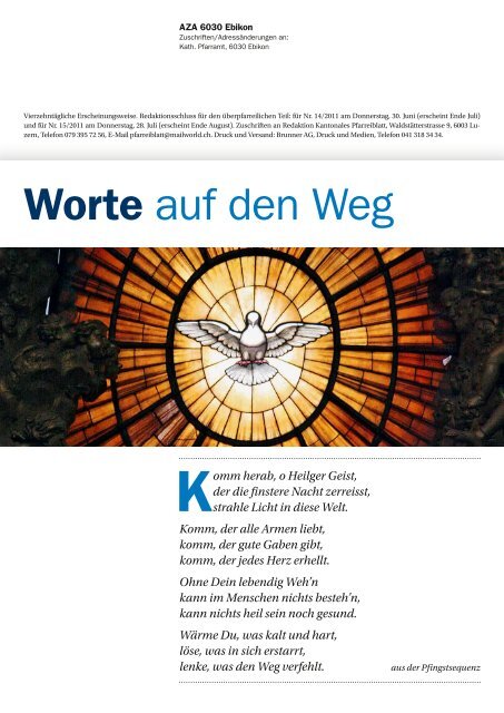 Pfarreiblatt Nr. 11/2011 - Pfarrei Ebikon