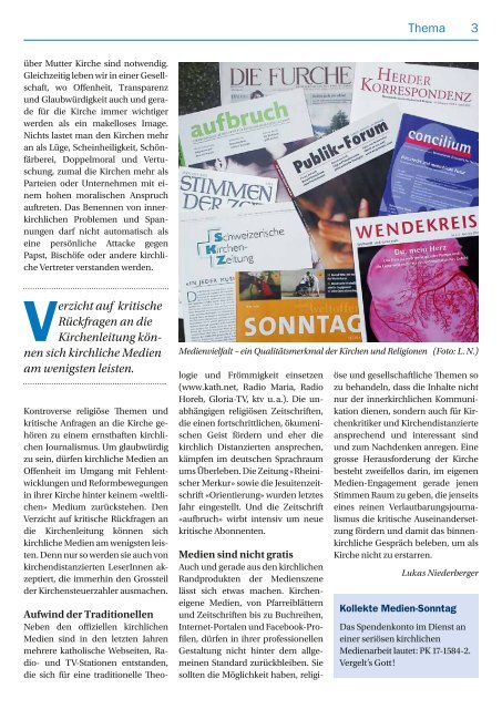 Pfarreiblatt Nr. 11/2011 - Pfarrei Ebikon