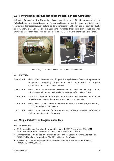 Jahresbericht 2011 - Verteilte Systeme - Universität Kassel