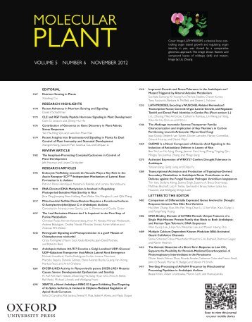Table of Contents (PDF) - Molecular Plant - Oxford Journals