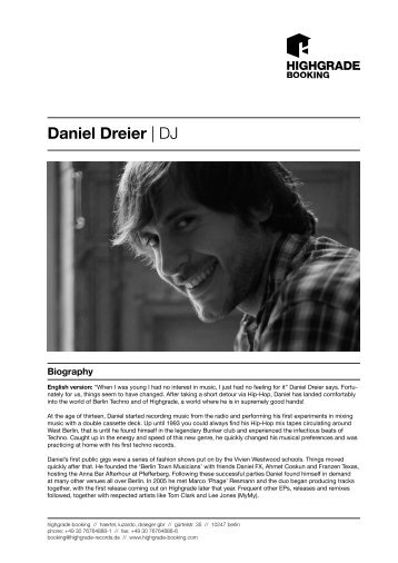 Daniel Dreier | DJ - Highgrade Records