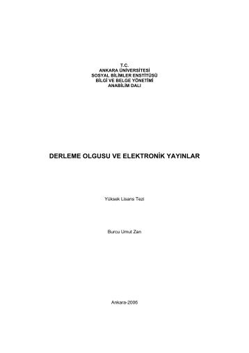 derleme olgusu ve elektronik yayınlar - E-LIS