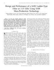 Design and performance of a saw ladder-type filter at 3.15 GHz ...