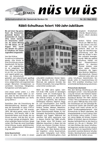 nüs vu üs Nr. 26 (Mai 2012) [PDF - Benken