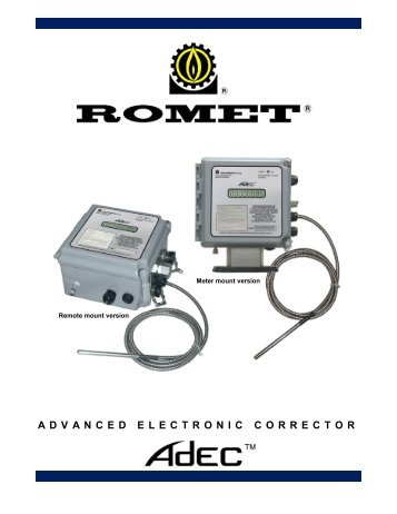Romet Gas Meter Volume Corrector AdEC PDF - IMAC Systems, Inc.
