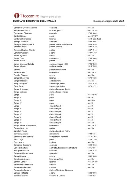 DIZIONARIO BIOGRAFICO DEGLI ITALIANI - Treccani