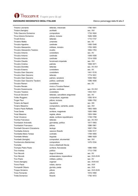 DIZIONARIO BIOGRAFICO DEGLI ITALIANI - Treccani