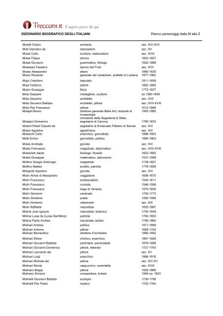 DIZIONARIO BIOGRAFICO DEGLI ITALIANI - Treccani