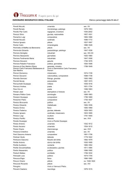 DIZIONARIO BIOGRAFICO DEGLI ITALIANI - Treccani