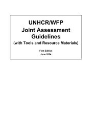 UNHCR/WFP Joint Assessment Guidelines - WFP Remote Access ...