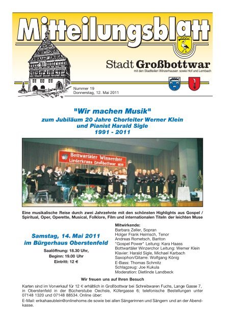 Publ grossbottwar Issue kw19 Page 1 - Gemeinde Großbottwar