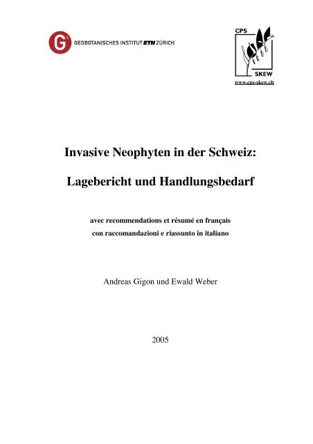 Invasive Neophyten in der Schweiz: Lagebericht und ...