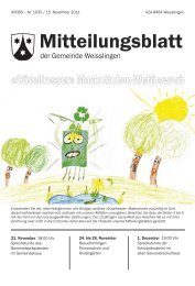 September 2014 AZA 8484 Weisslingen Mitteilungsblatt der Gemeinde Dorfes Weisslingen inkl. landwirtschaftliche Siedlungen Frau Irene Isliker, lang das Indianerleben kennenlernen und spannende Abenteuer erleben. 45088 Nr / 1. September 2014 AZA 8484 Weisslingen