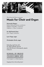 Music for Choir and Organ - University of Minnesota