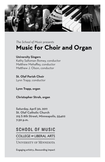 Music for Choir and Organ - University of Minnesota