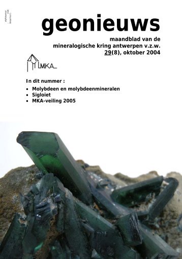 maandblad van de mineralogische kring antwerpen v.z.w. 29(8 ...