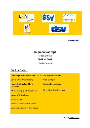 Regionalkonzept Wasserball 2005-2008 - Schwimmverband ...