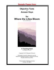 WHERE THE LILIES BLOOM - Taking Grades Publishing Company