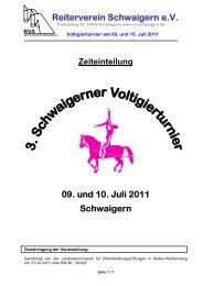 Zeiteinteilung - Reiterverein Schwaigern eV