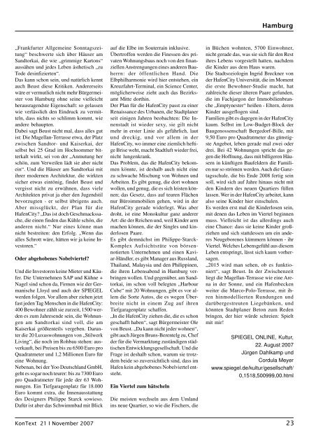 Ausgabe Nr. 21 / November 2007, Thema: Verwalter und - KonNet e.V.