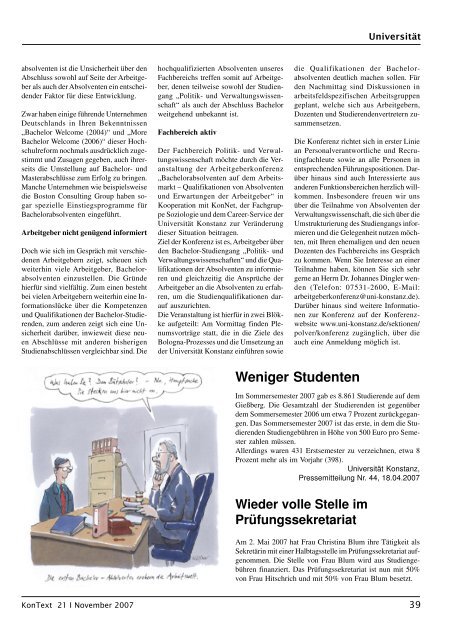 Ausgabe Nr. 21 / November 2007, Thema: Verwalter und - KonNet e.V.