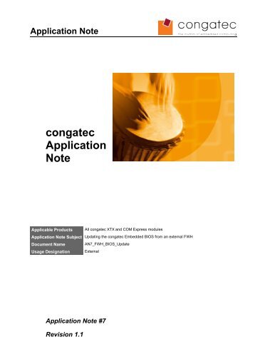 AN07 FWH BIOS update - congatec AG