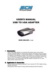 USER'S MANUAL USB TO IrDA ADAPTER - SCM PC-Card GmbH