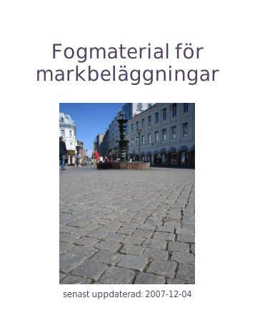 Fogmaterial för markbeläggningar - Eskilstuna