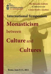 Monasticism Culture and Cultures - Pontificio Ateneo S. Anselmo