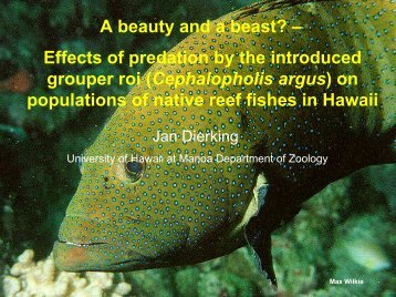 Effects of predation by the introduced grouper roi ... - NOAA