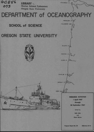 DEPARTMENT of OCEANOGRAPHY - ScholarsArchive at Oregon ...