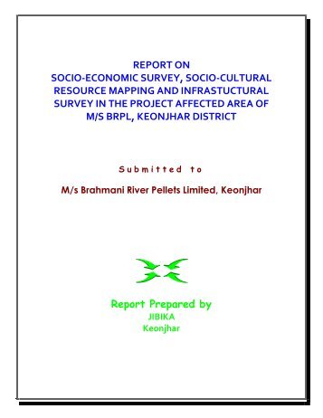 Socio Economic Survey Report of BRPL, Keonjhar - Kendujhar District