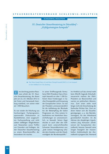 Ausgabe 4/2012 - Steuerberaterverband Schleswig-Holstein e.V.