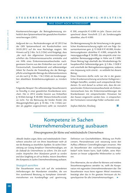 Ausgabe 4/2012 - Steuerberaterverband Schleswig-Holstein e.V.