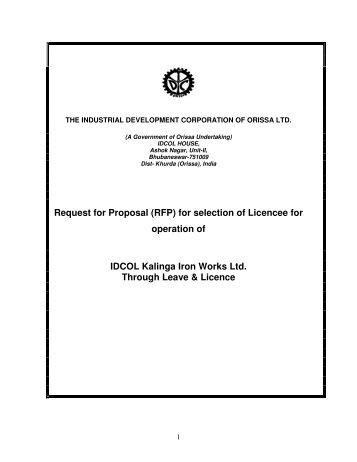 Request for Proposal (RFP) for selection of Licencee for ... - Tender