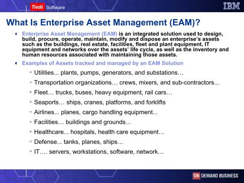IBM Asset And Service Management