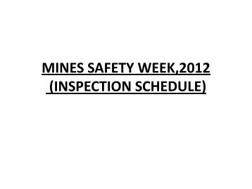 Mine inspection shedule and P &P shedule 2012