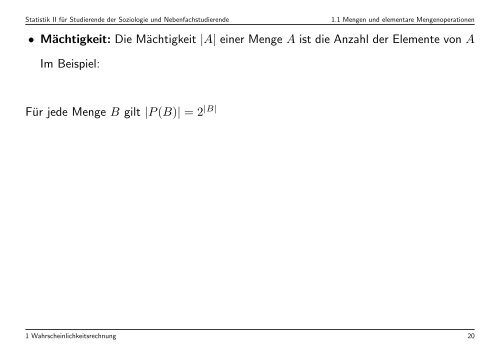 Statistik II für Studierende der Soziologie und Nebenfachstudierende