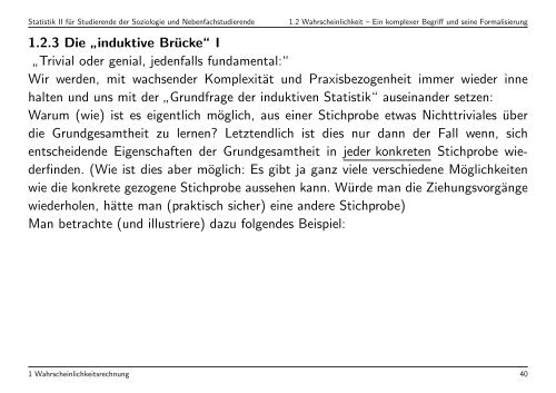 Statistik II für Studierende der Soziologie und Nebenfachstudierende