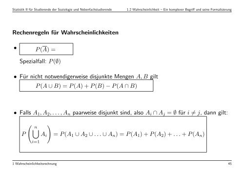 Statistik II für Studierende der Soziologie und Nebenfachstudierende