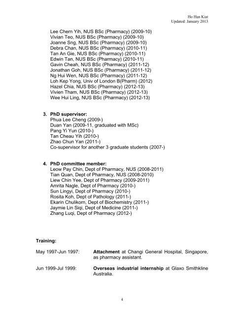 CURRICULUM VITAE - Department of Pharmacy