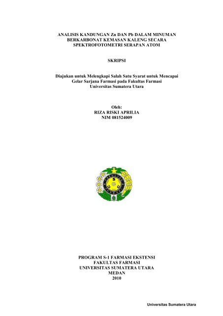 Analisis Kandungan Zn Dan Pb Dalam Minuman
