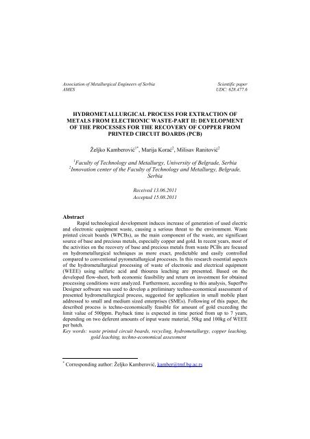 Hydrometallurgical process for extraction of metals